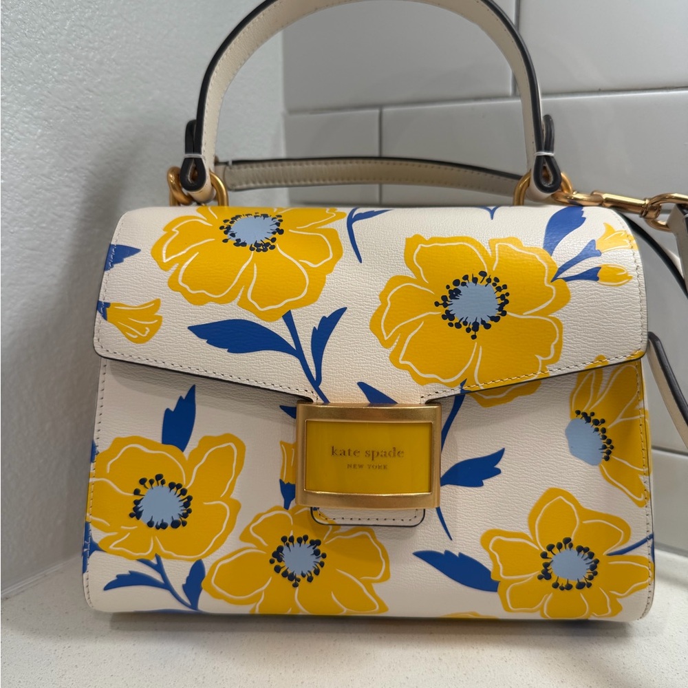 Kate Spade Yellow and Blue Floral Satchel